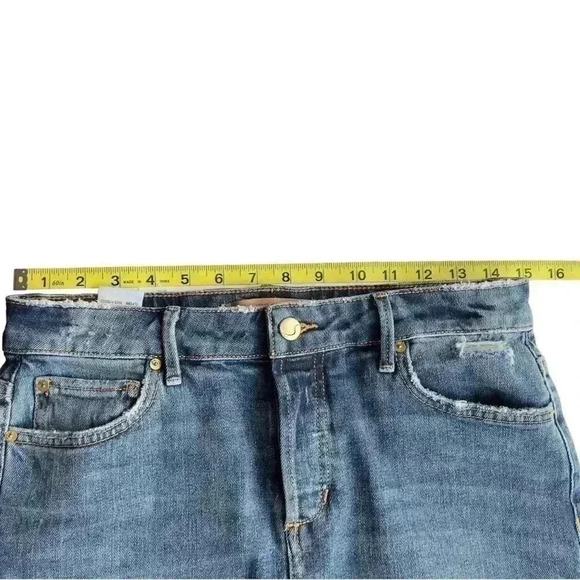 JOE’S SKYLER FRAYED STRETCHED DENIM MINI SKIRT•SIZE 26•MEDIUM DENIM DISTRESSED• - Picture 7 of 11